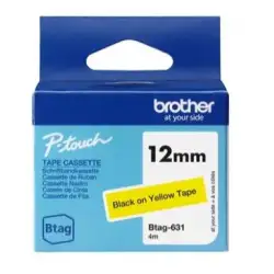 (BTAG631) BROTHER CINTA DOMÉSTICA BTAG NEGRO SOBRE AMARILLO - PTN10