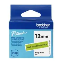 (BTAGG31) BROTHER CINTA DOMÉSTICA BTAG NEGRO SOBRE VERDE - PTN10