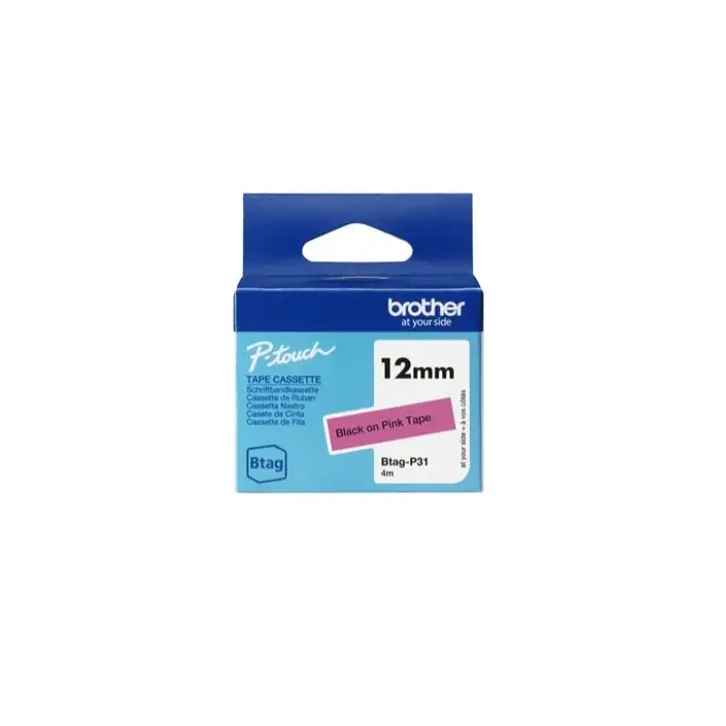 (BTAGP31) BROTHER CINTA DOMÉSTICA BTAG NEGRO SOBRE ROSA - PTN10