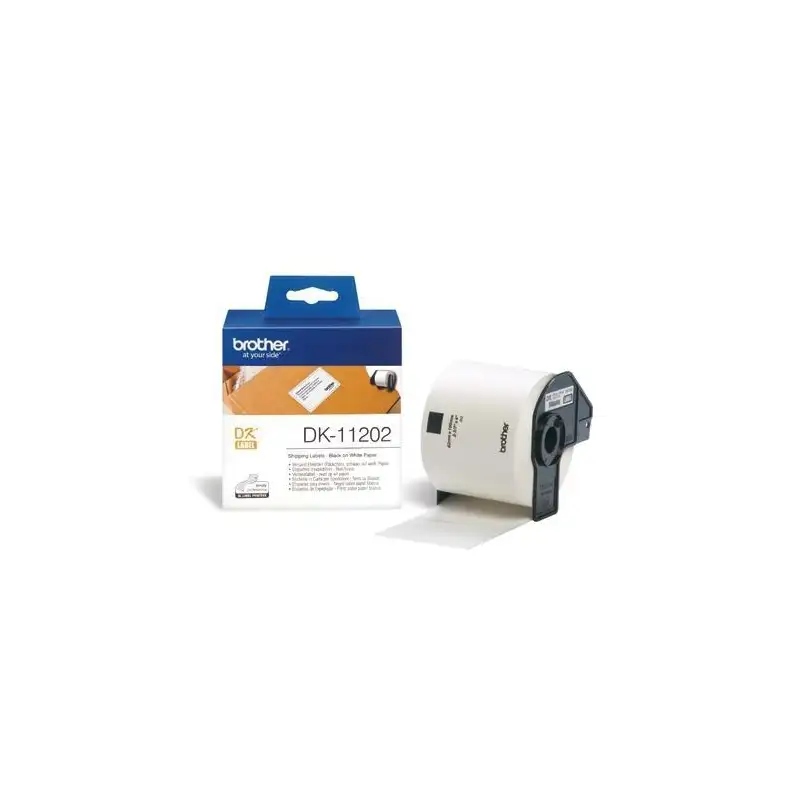 (DK11202) BROTHER ETIQUETAS BLANCAS PRECORTADAS PARA ENVÍO 62X100MM (300 ETIQUETAS)
