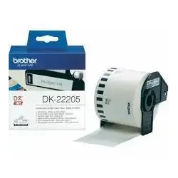 (DK22205) BROTHER CINTA CONTINUA DE PAPEL TÉRMICO ADHESIVO - BLANCO - 62MMX30