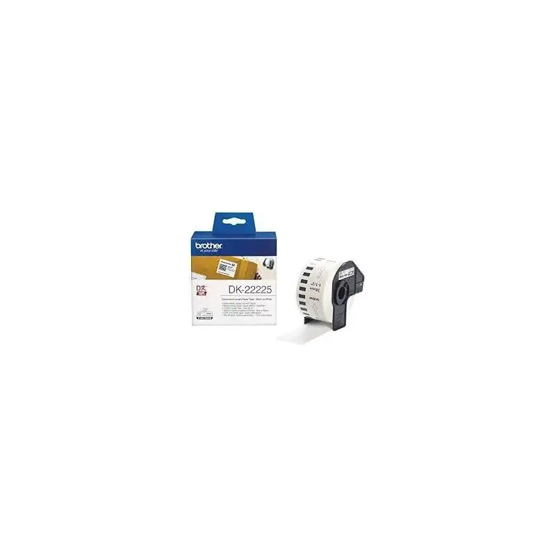 (DK22225) BROTHER CINTA CONTINUA DE PAPEL TÉRMICO ADHESIVO - BLANCO - 38MMX30