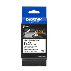 (HSE211E) BROTHER CINTA TUBO TERMORETRÁCTIL TEXTO NEGRO SOBRE BLANCO 5
