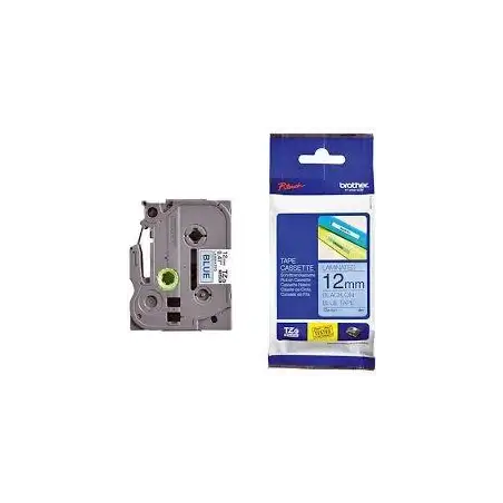 (TZE531) BROTHER CINTA ROTULADORA LAMINADA TEXTO NEGRO SOBRE AZUL - 12MMX8M
