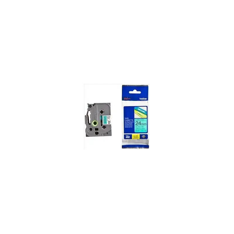 (TZE751) BROTHER CINTA ROTULADORA LAMINADA TEXTO NEGRO SOBRE VERDE - 24MMX8M