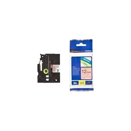 (TZEB31) BROTHER CINTA ROTULADORA LAMINADA TEXTO NEGRO SOBRE NARANJA FLUOR - 12MMX5M