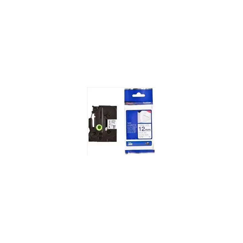 (TZEFA3) BROTHER CINTA ROTULADORA ESPECIAL TEXTIL TEXTO AZUL SOBRE BLANCO - 12MMX3M