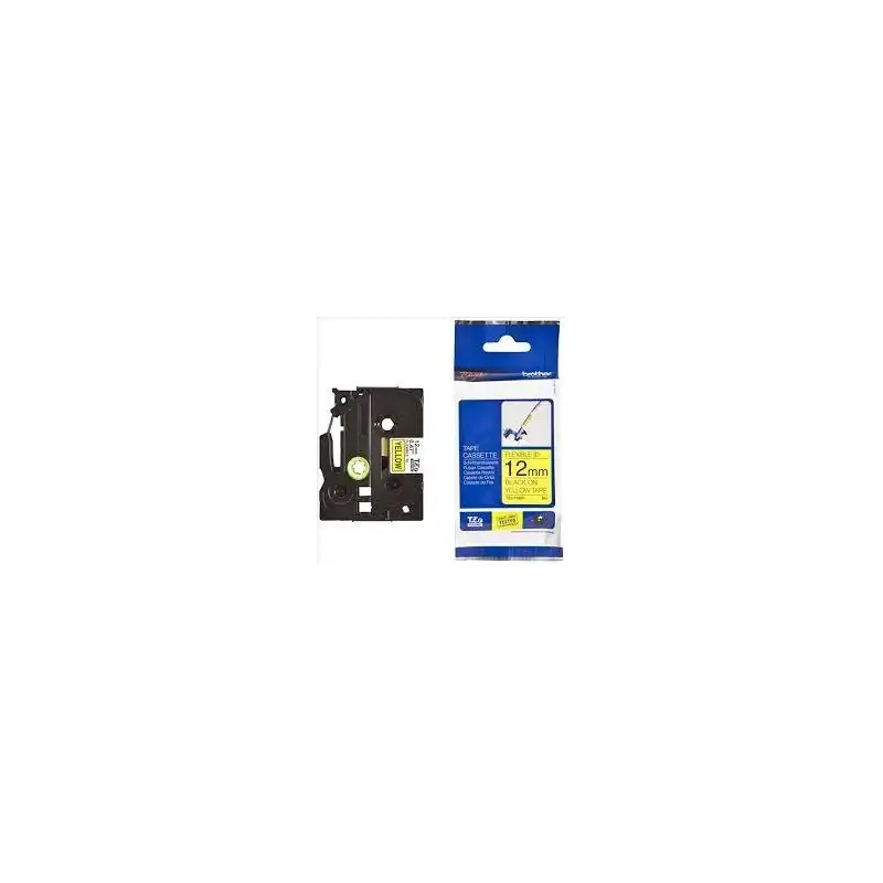 (TZEFX631) BROTHER CINTA ROTULADORA LAMINADA FLEXIBLE TEXTO NEGRO SOBRE AMARILLO - 12MMX8M