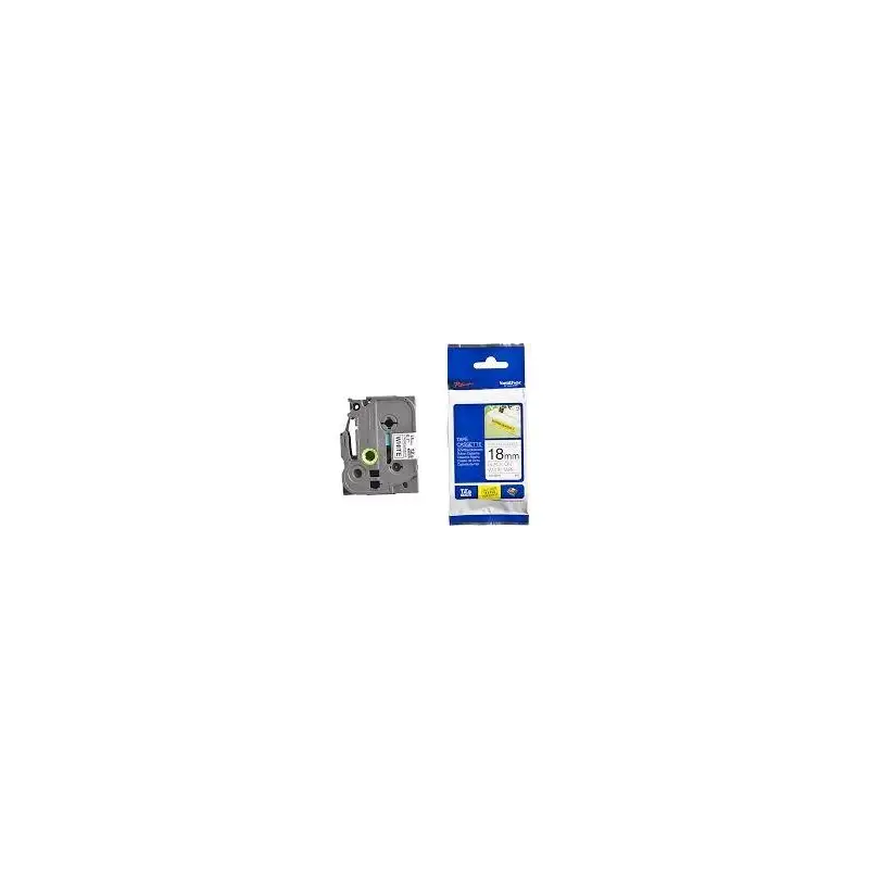 (TZES241) BROTHER CINTA ROTULADORA LAMINADA SUPER ADHESIVA TEXTO NEGRO SOBRE BLANCO - 18MMX8M