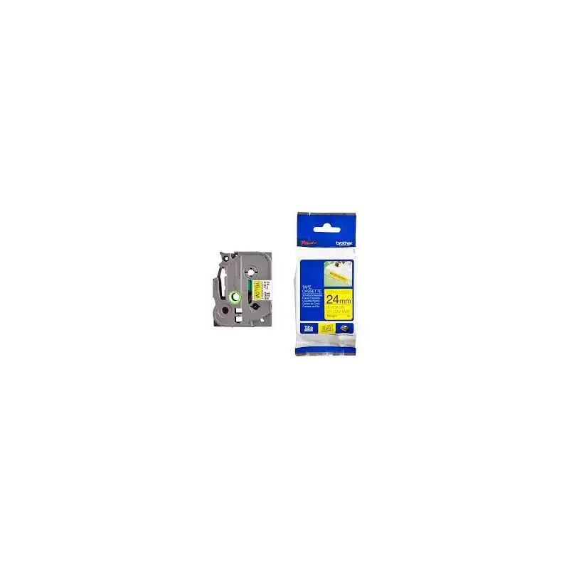 (TZES651) BROTHER CINTA ROTULADORA LAMINADA SUPER ADHESIVA TEXTO NEGRO SOBRE AMARILLO - 24MMX8M