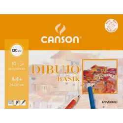 (C400110487) CANSON MINIPACK DIBUJO BASIK 10 HOJAS 130 GR. RECUADRO 24X32CM (20% HOJAS GRATIS) -SOBRE UNITARIO-