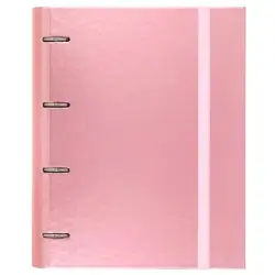 (12257425) CARCHIVO CARPETA ANILLAS 4X35MM CARPEBLOCK METAL C/RECAMBIO 100H A4 90GR 1 BANDA COLOR CARTÓN PLASTIFICADO ROSA