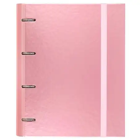 (12257425) CARCHIVO CARPETA ANILLAS 4X35MM CARPEBLOCK METAL C/RECAMBIO 100H A4 90GR 1 BANDA COLOR CARTÓN PLASTIFICADO ROSA