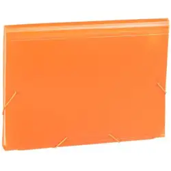 (1913KF52) CARCHIVO CLASIFICADOR ACORDEÓN FOLIO 13 DPTOS C/GOMA PP TRANSLÚCIDO NARANJA