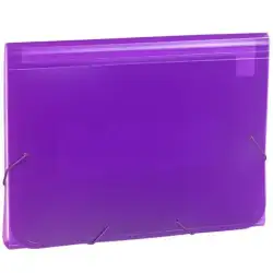 (1913KF56) CARCHIVO CLASIFICADOR ACORDEÓN FOLIO 13 DPTOS C/GOMA PP TRANSLÚCIDO VIOLETA