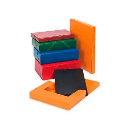 (373BM34) CARCHIVO CARPETA DE PROYECTOS 3CM MONTADA CARTÓN COMPACTO PINTADO BRILLO CON GOMAS FOLIO NEGRO