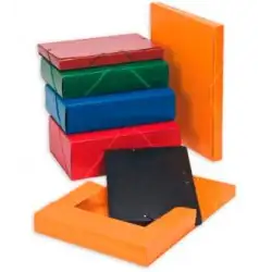 (379BM34) CARCHIVO CARPETA DE PROYECTOS 9CM MONTADA CARTÓN COMPACTO PINTADO BRILLO CON GOMAS FOLIO NEGRO
