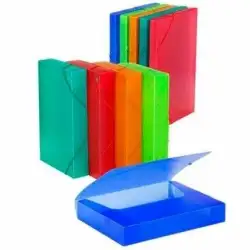 (385KF50) CARCHIVO CARPETA DE PROYECTOS 5CM MONTADA PP TRANSLÚCIDO CON GOMAS FOLIO AZUL