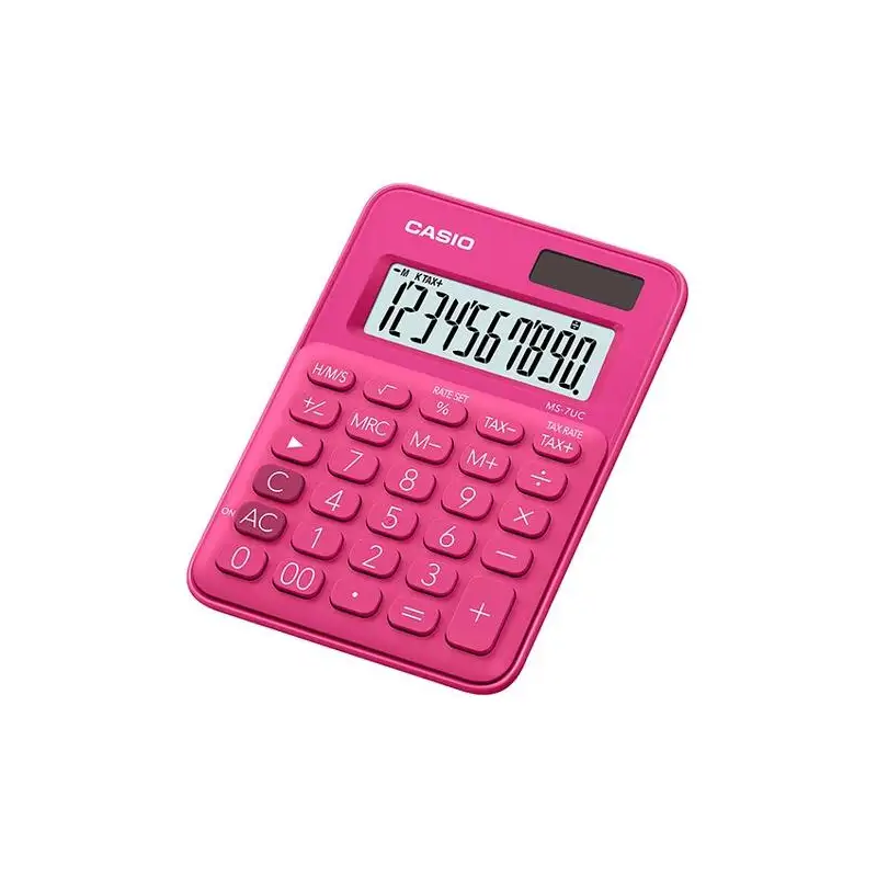 (MS-7UC-RD) CASIO CALCULADORA DE OFICINA SOBREMESA ROJO 10 DÍGITOS
