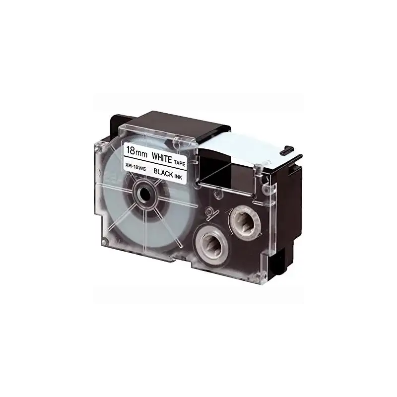 (XR-18WE) CASIO CINTA PARA ETIQUETADORA 8M X 18MM NEGRO/BLANCO
