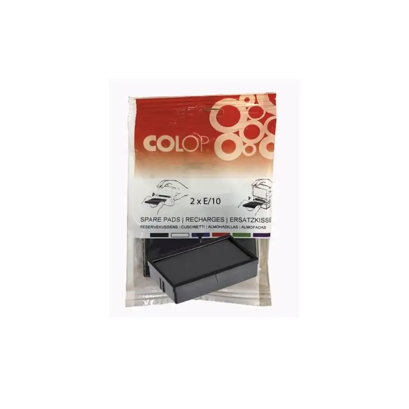 (107124) COLOP ALMOHADILLA E/10 NEGRO BLISTER -2U-