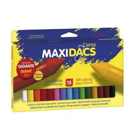 (DX050216) DACS MAXIDACS CERAS 120MM TAMAÑO GIGANTE SURTIDOS -ESTUCHE DE 15U-