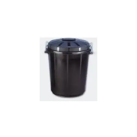 (13260) CUBO BASURA REDONDO CON TAPA 70L NEGRO