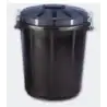 (13260) CUBO BASURA REDONDO CON TAPA 70L NEGRO