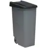 (23450-NE) DENOX CONTENEDOR DE BASURA ECO C/RUEDAS Y ASA 110L GRIS C/TAPA NEGRO