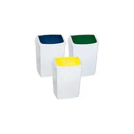 (24260AM) DENOX PAPELERA TAPA BASCULANTE 55L AMARILLO