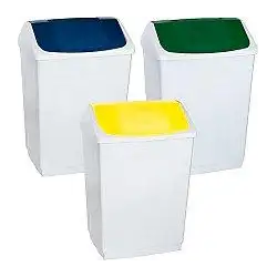 (24260BL) DENOX PAPELERA TAPA BASCULANTE 55L BLANCO
