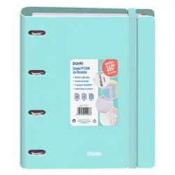 (51997) DOHE CARPETA ANILLAS MIXTAS 4X35MM RECAMBIO A4 100H 5X5MM 90GR 4 SEPARADORES POLYFOAM VERDE PASTEL
