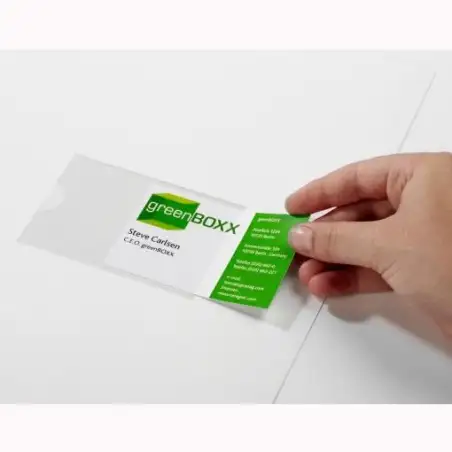 (837919) DURABLE POCKETFIX FUNDA AUTOADHESIVA C/ETIQUETAS EN BLANCO 90X57MM TRANSPARENTE EN PACK DE 100