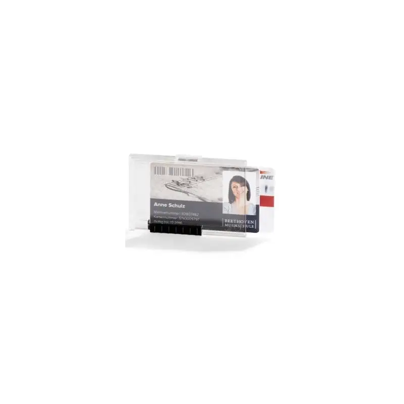 (892119) DURABLE IDENTIFICADOR PUSHBOX DUO SOPORTE PARA 2 TARJETAS 54X87MM PLÁSTICO TRANSPARENTE