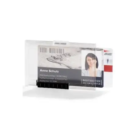 (892119) DURABLE IDENTIFICADOR PUSHBOX DUO SOPORTE PARA 2 TARJETAS 54X87MM PLÁSTICO TRANSPARENTE
