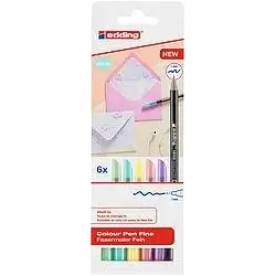 (1200-6 S) EDDING ROTULADOR 1200 PUNTA FINA COLORES SURTIDOS PASTEL ESTUCHE 6 UD