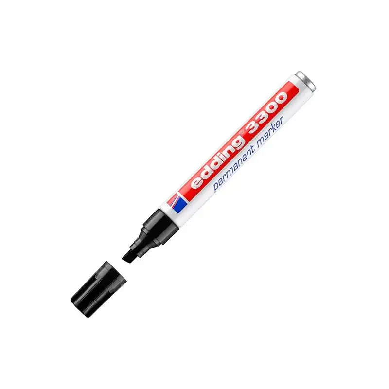 (3300-01) EDDING MARCADOR PERMANENTE 3300 PUNTA BISELADA NEGRO