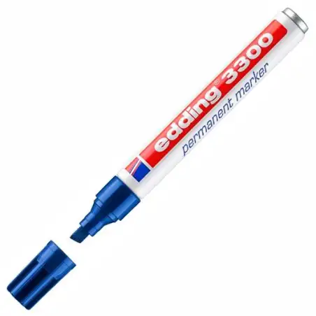 (3300-03) EDDING MARCADOR PERMANENTE 3300 PUNTA BISELADA AZUL