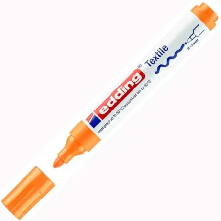 (4500-66) EDDING MARCADOR TEXTIL 4500 PERMANENTE PUNTA REDONDA NARANJA FLUORESCENTE