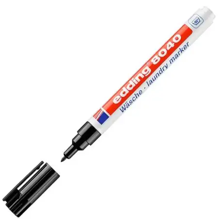 (8040-01) EDDING MARCADOR TEXTIL PERMANENTE 8040 P/REDONDA 2MM NEGRO