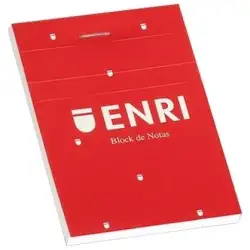 (100102716) ENRI BLOC DE NOTAS GRAPADO 80H A5 LISO T/BLANDA ROJO