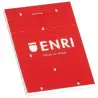(100102716) ENRI BLOC DE NOTAS GRAPADO 80H A5 LISO T/BLANDA ROJO