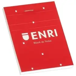 (100102763) ENRI BLOC DE NOTAS GRAPADO 80H A5 4X4 T/BLANDA ROJO