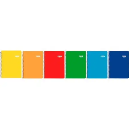(100430100) ENRI CUADERNO ESPIRAL FOLIO 80H 60GR LISO TAPA BLANDA C/SURTIDOS