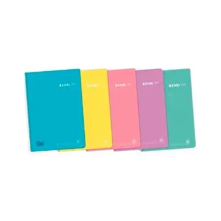 (400150288) ENRI CUADERNO ESPIRAL 1/4 80H 90GR 4X4MM C/M TAPA PP C/SURTIDOS PASTEL
