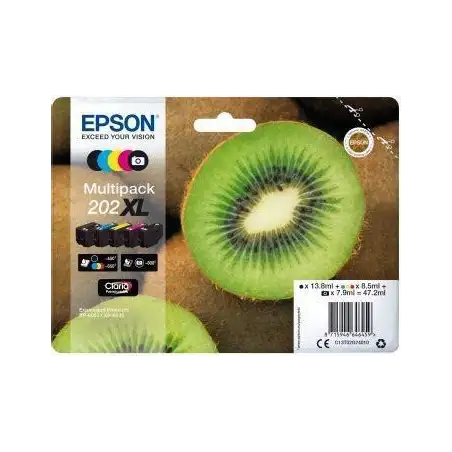 (C13T02G74010) EPSON MULTIPACK 5-COLOURS 202XL CLARIA PREMIUM INK KIWI