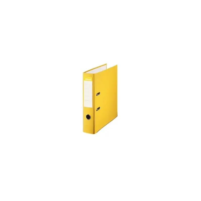 (42324) ESSELTE ARCHIVADOR PALANCA FOLIO LOMO ANCHO PP INTERIOR FORRADO EN PAPEL RADO CANTONERAS AMARILLO