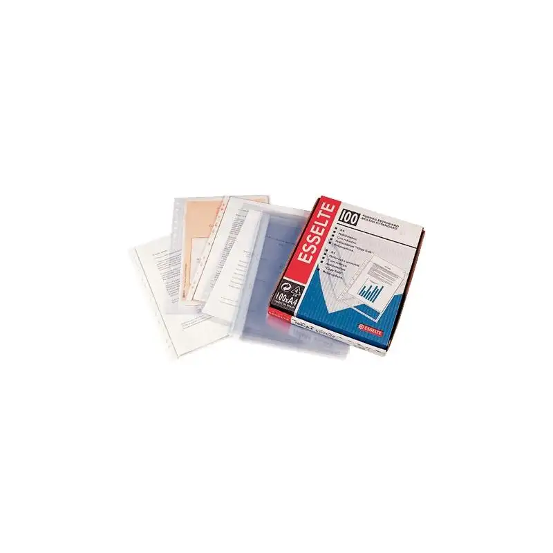 (46099) ESSELTE FUNDA PP 16 TALADROS PIEL DE NARANJA 80 MICRAS A4 -100U-