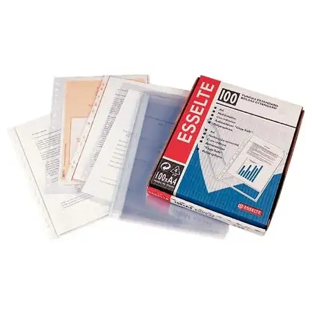 (46099) ESSELTE FUNDA PP 16 TALADROS PIEL DE NARANJA 80 MICRAS A4 -100U-