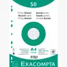 (12606E) EXACOMPTA FICHAS CARTULINA BRISTOL TALADRO A4 CUADRÍCULA 5X5 PACK DE 50 BLANCO